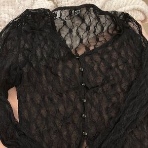 Shein Black Lace Blouse